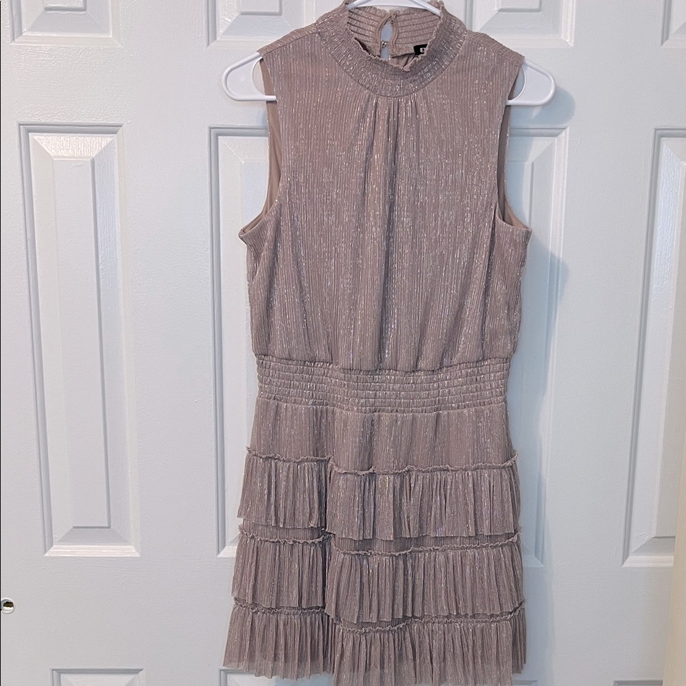 Express‎ Blush Pink Shimmer Ruffled Sleeveless Party Dress Size M (WORN ONCE)